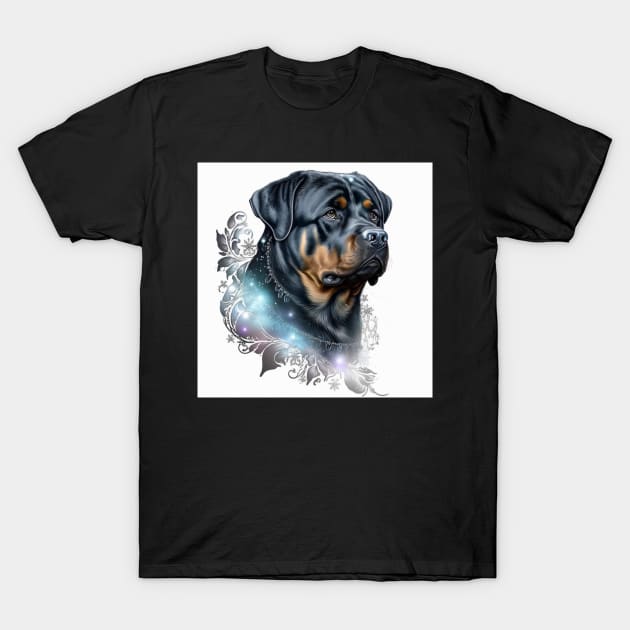 Glamorous Rottweiler T-Shirt by Enchanted Reverie